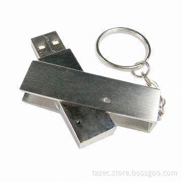 Novelty Swivel USB Flash Drive with Keychain, Supports BIOS Booting as USB ZIP or HDD